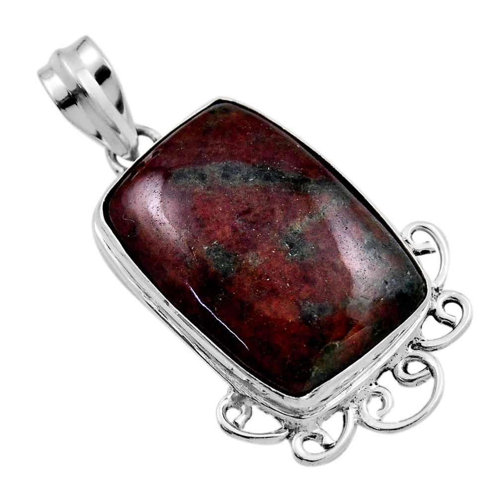925 sterling silver 18.79cts natural green grass garnet pendant jewelry n23683