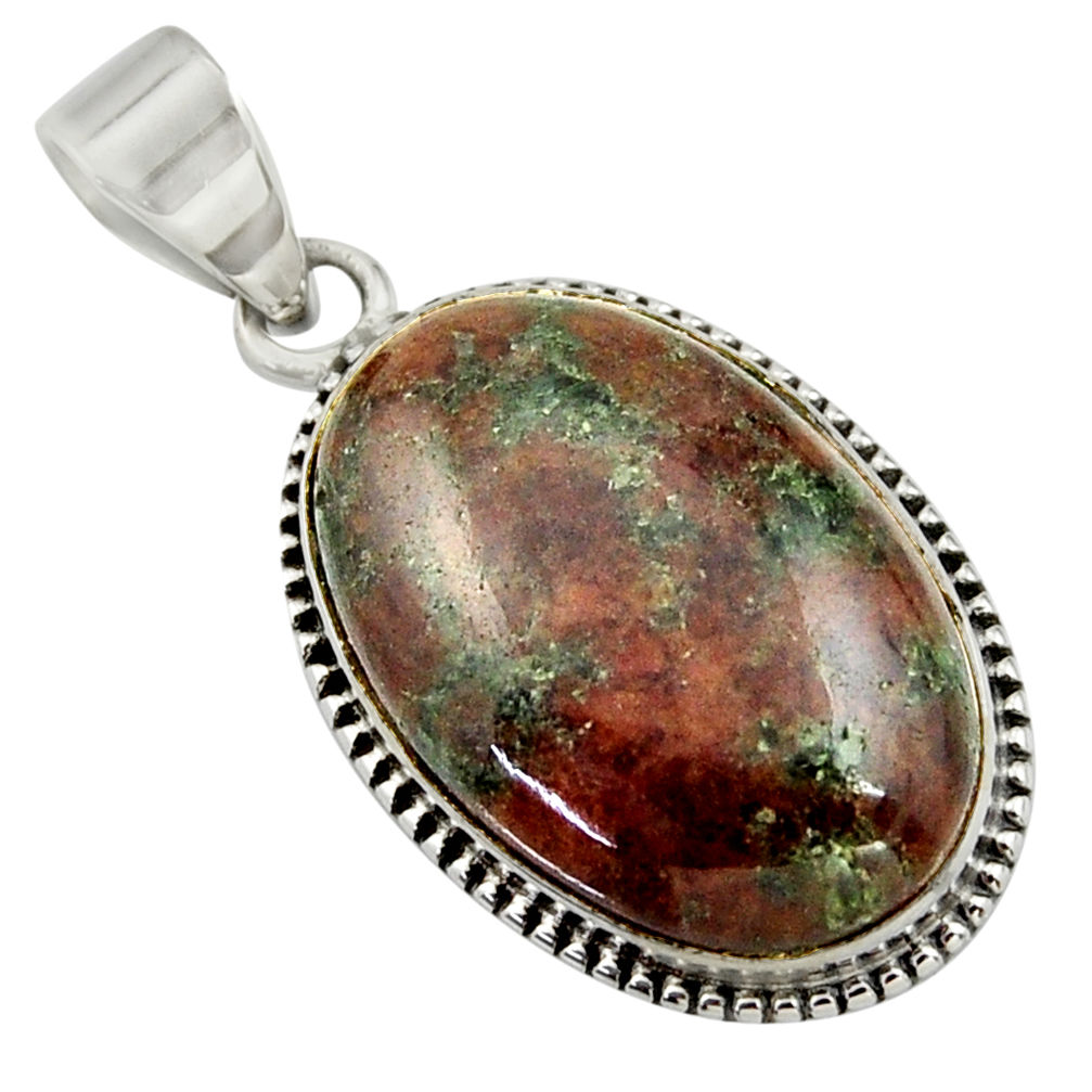 925 sterling silver 19.72cts natural green grass garnet pendant jewelry r41684