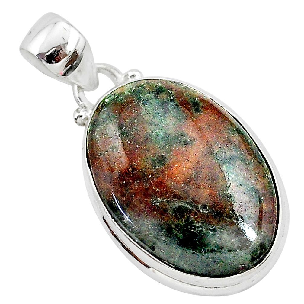 925 sterling silver 16.20cts natural green grass garnet pendant jewelry r94851