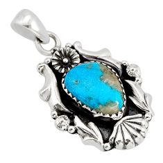 925 sterling silver 6.55cts natural green kingman turquoise fancy pendant y80187