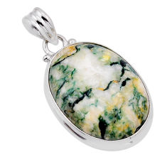 925 sterling silver 22.18cts natural green mariposite pendant jewelry n54426