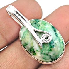 925 sterling silver 18.15cts natural green mariposite pendant jewelry u22314