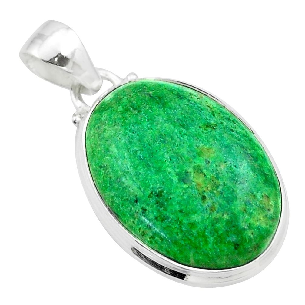 925 sterling silver 14.09cts natural green maw sit sit oval pendant t54688