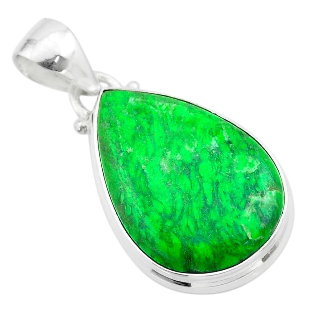 925 sterling silver 12.07cts natural green maw sit sit pear pendant t54690