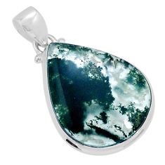 925 sterling silver 15.82cts natural green moss agate pendant jewelry u78455
