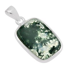 925 sterling silver 12.14cts natural green moss agate pendant jewelry y79463