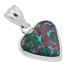 925 sterling silver 8.49cts natural green opaline heart pendant jewelry n36577