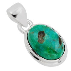 925 sterling silver 5.87cts natural green opaline oval pendant jewelry y82049