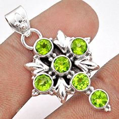 925 sterling silver 5.57cts natural green peridot holy cross pendant t92412