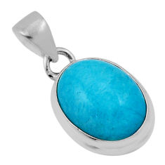 925 sterling silver 9.08cts natural green peruvian amazonite oval pendant n33997