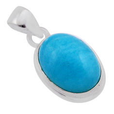 925 sterling silver 9.06cts natural green peruvian amazonite oval pendant n39935
