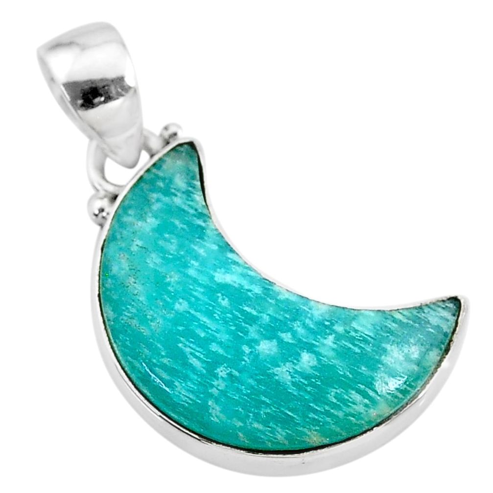 925 sterling silver 9.72cts natural moon peruvian amazonite pendant t21875