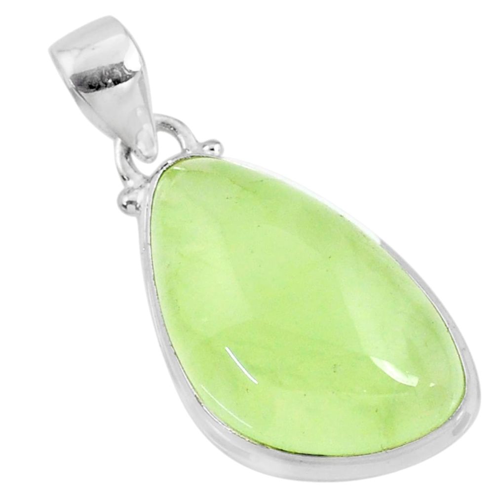 925 sterling silver 19.23cts natural green prehnite fancy pendant jewelry r70410