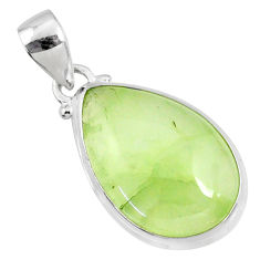 925 sterling silver 15.65cts natural green prehnite pear pendant jewelry r70395