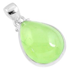 925 sterling silver 18.12cts natural green prehnite pear pendant jewelry r70404