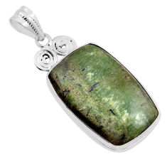 925 sterling silver 15.55cts natural green swiss imperial opal pendant n23562
