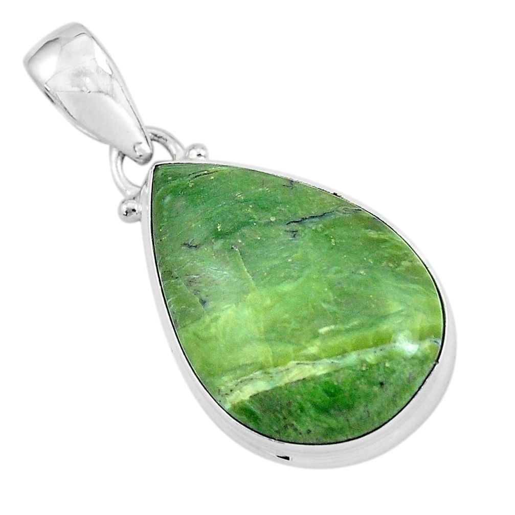 925 sterling silver 14.72cts natural green swiss imperial opal pendant p59640