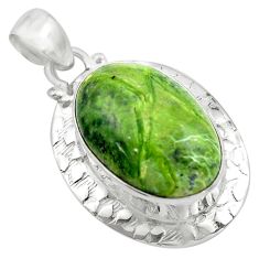 925 sterling silver 16.51cts natural green swiss imperial opal pendant p85564