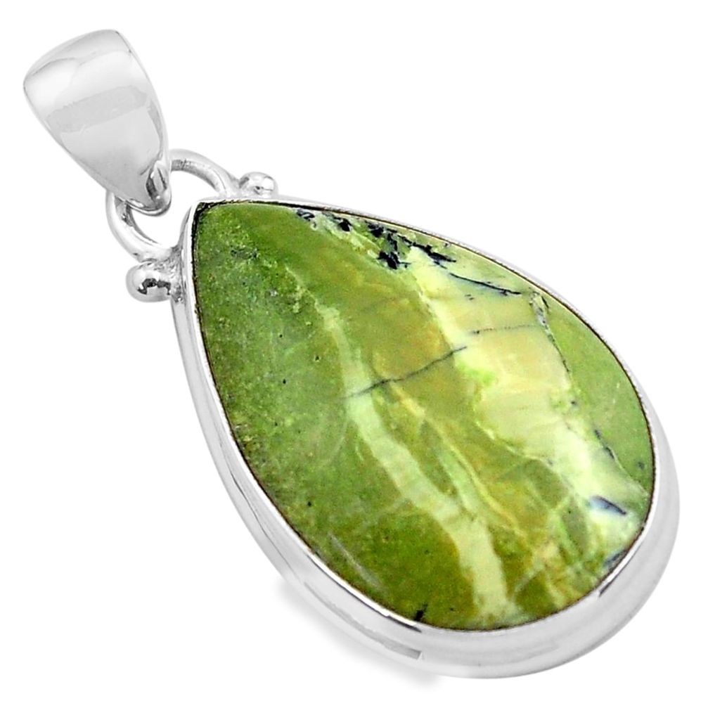 925 sterling silver 12.58cts natural green swiss imperial opal pendant p85572