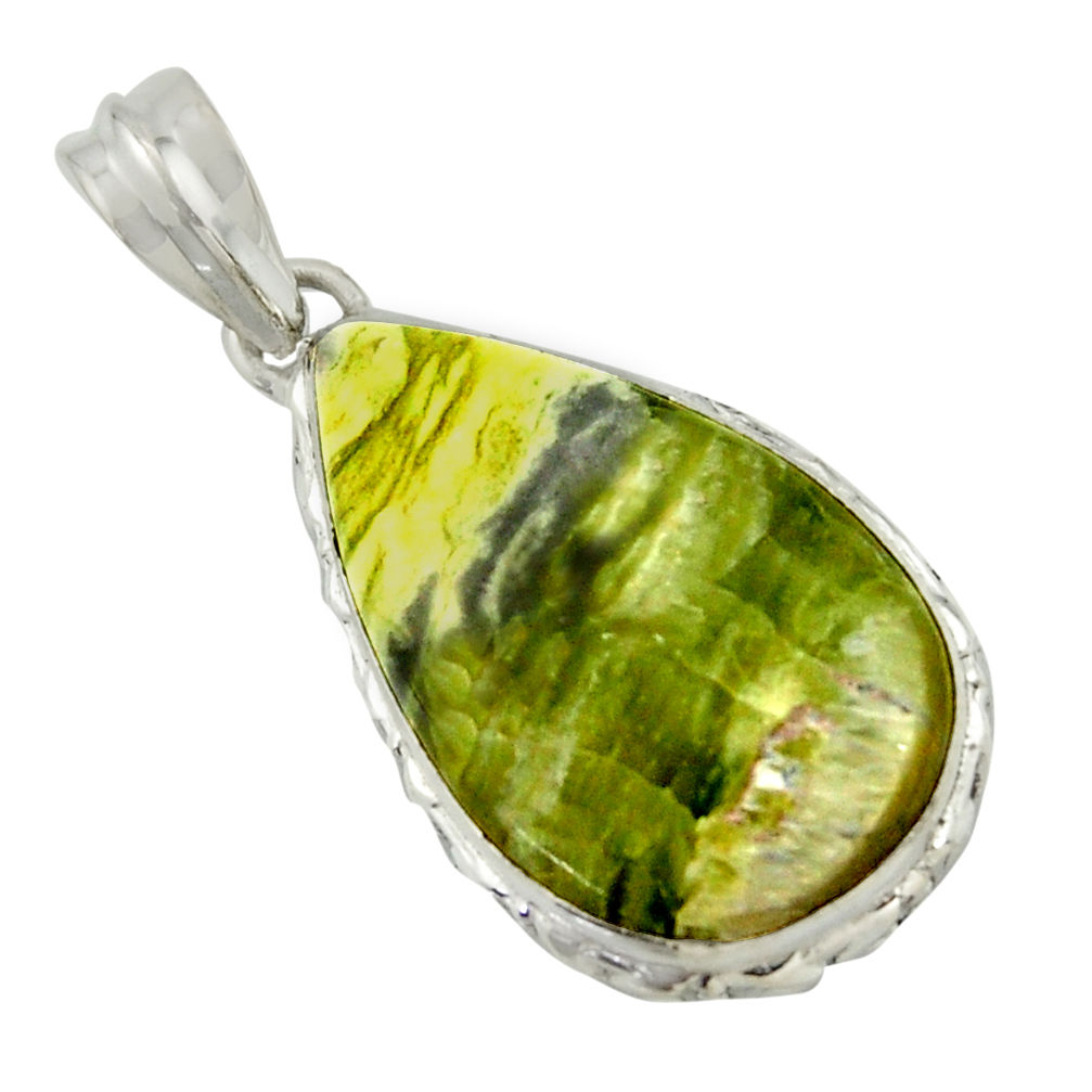 925 sterling silver 18.15cts natural green swiss imperial opal pendant r41811