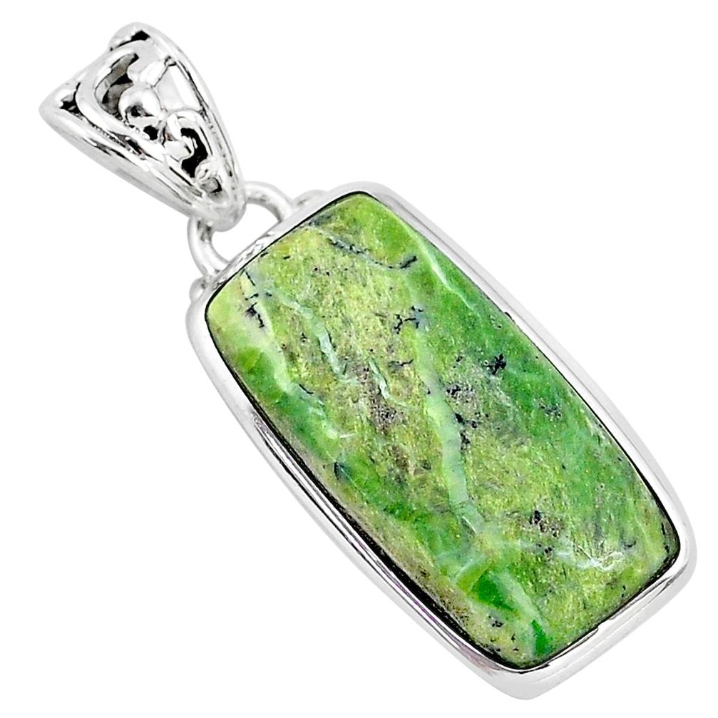 925 sterling silver 14.68cts natural green swiss imperial opal pendant r94552