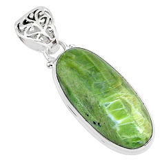 925 sterling silver 12.58cts natural green swiss imperial opal pendant r94559