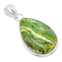 925 sterling silver 16.49cts natural green swiss imperial opal pendant u72509