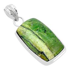 925 sterling silver 15.02cts natural green swiss imperial opal pendant u72512