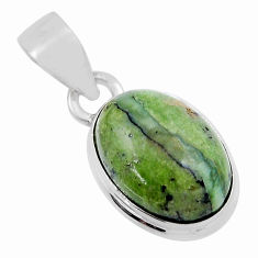 925 sterling silver 6.14cts natural green swiss imperial opal pendant y43504