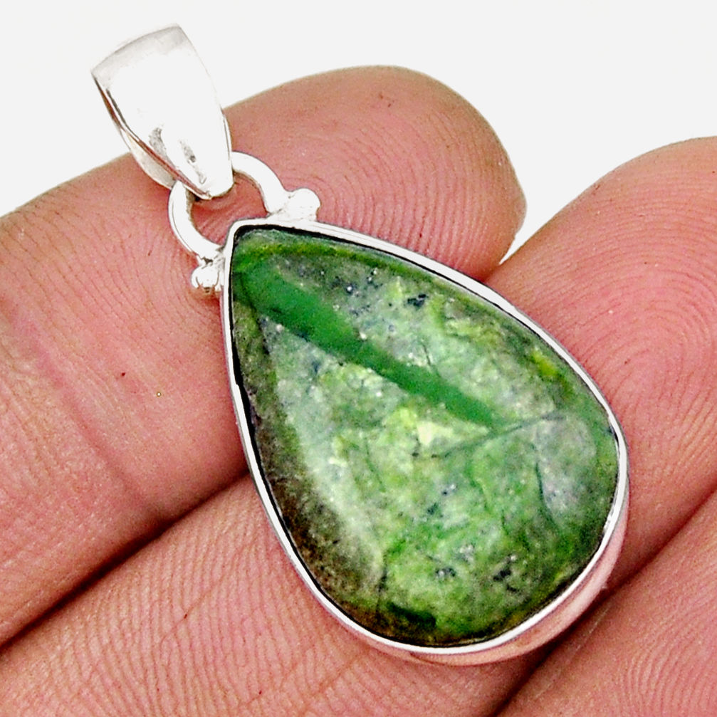 925 sterling silver 10.30cts natural green swiss imperial opal pendant y9439