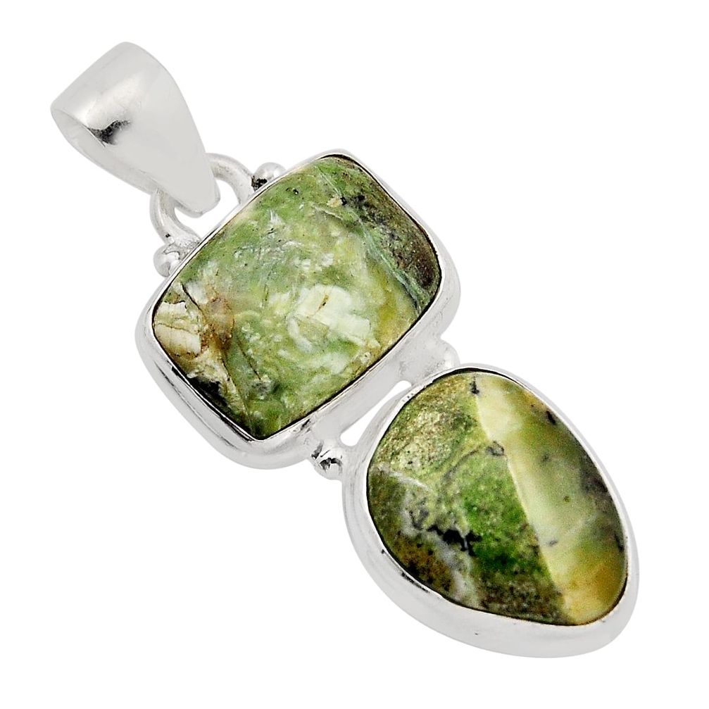 925 sterling silver 12.65cts natural green swiss imperial opal pendant y95500