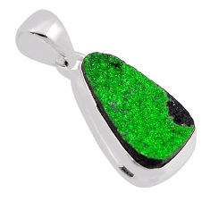 925 sterling silver 5.22cts natural green uvarovite garnet fancy pendant n23283