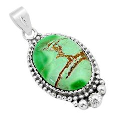 925 sterling silver 15.47cts natural green variscite oval pendant jewelry u90019
