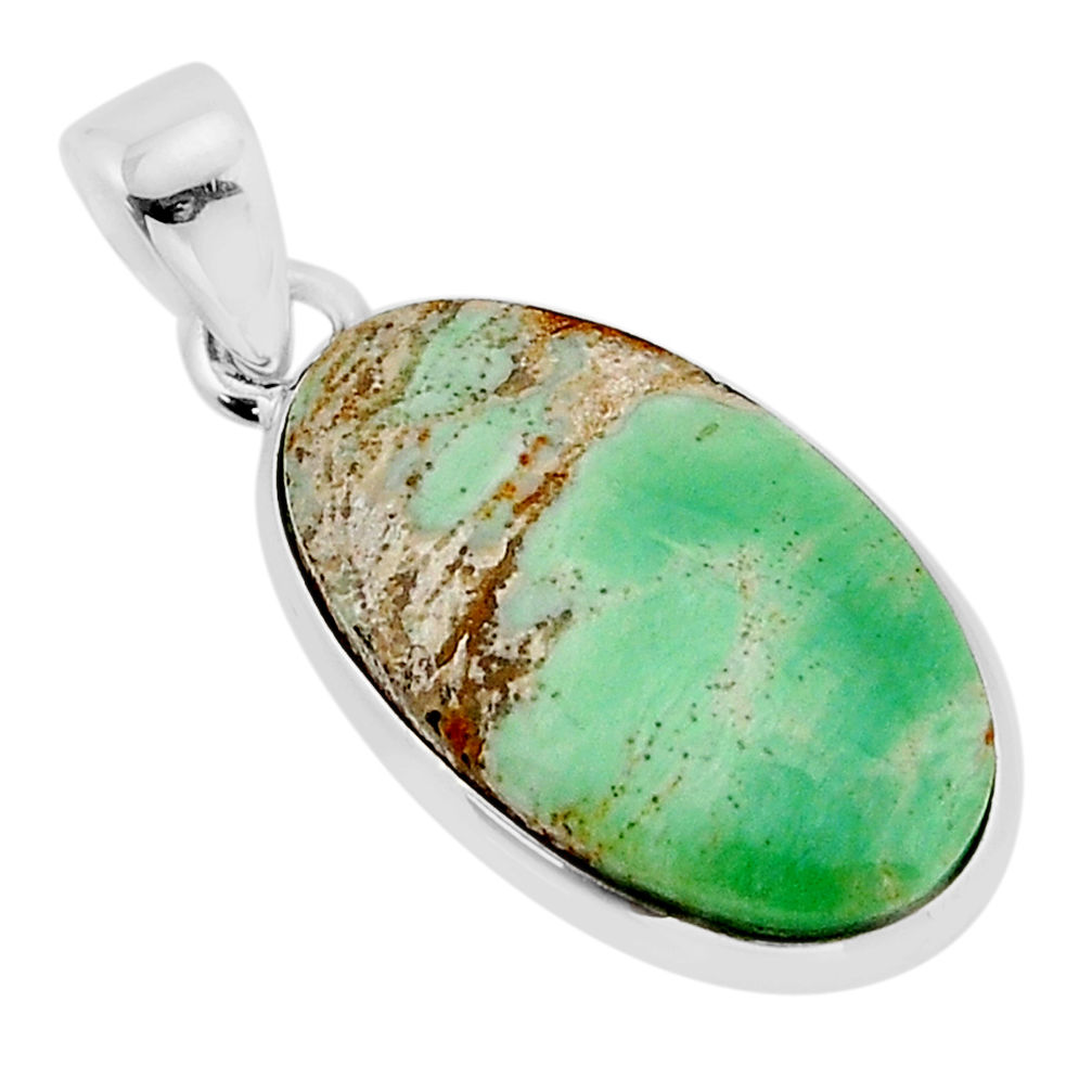 925 sterling silver 10.22cts natural green variscite oval pendant jewelry y64518