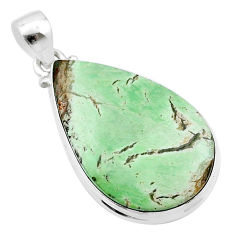 925 sterling silver 16.43cts natural green variscite pear pendant jewelry u39092