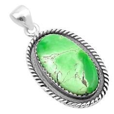 925 sterling silver 16.19cts natural green variscite pendant jewelry u39015