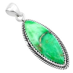 925 sterling silver 15.04cts natural green variscite pendant jewelry u39018