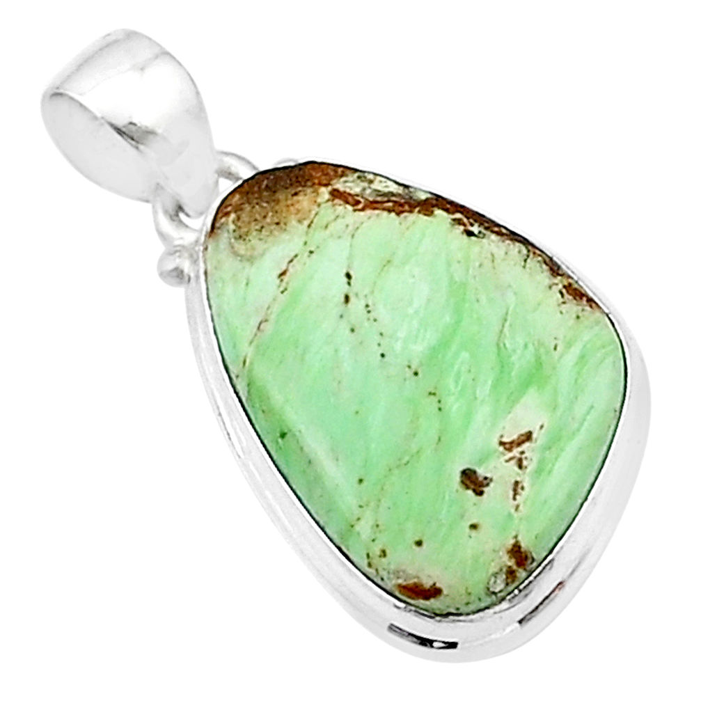 925 sterling silver 12.17cts natural green variscite pendant jewelry u39123