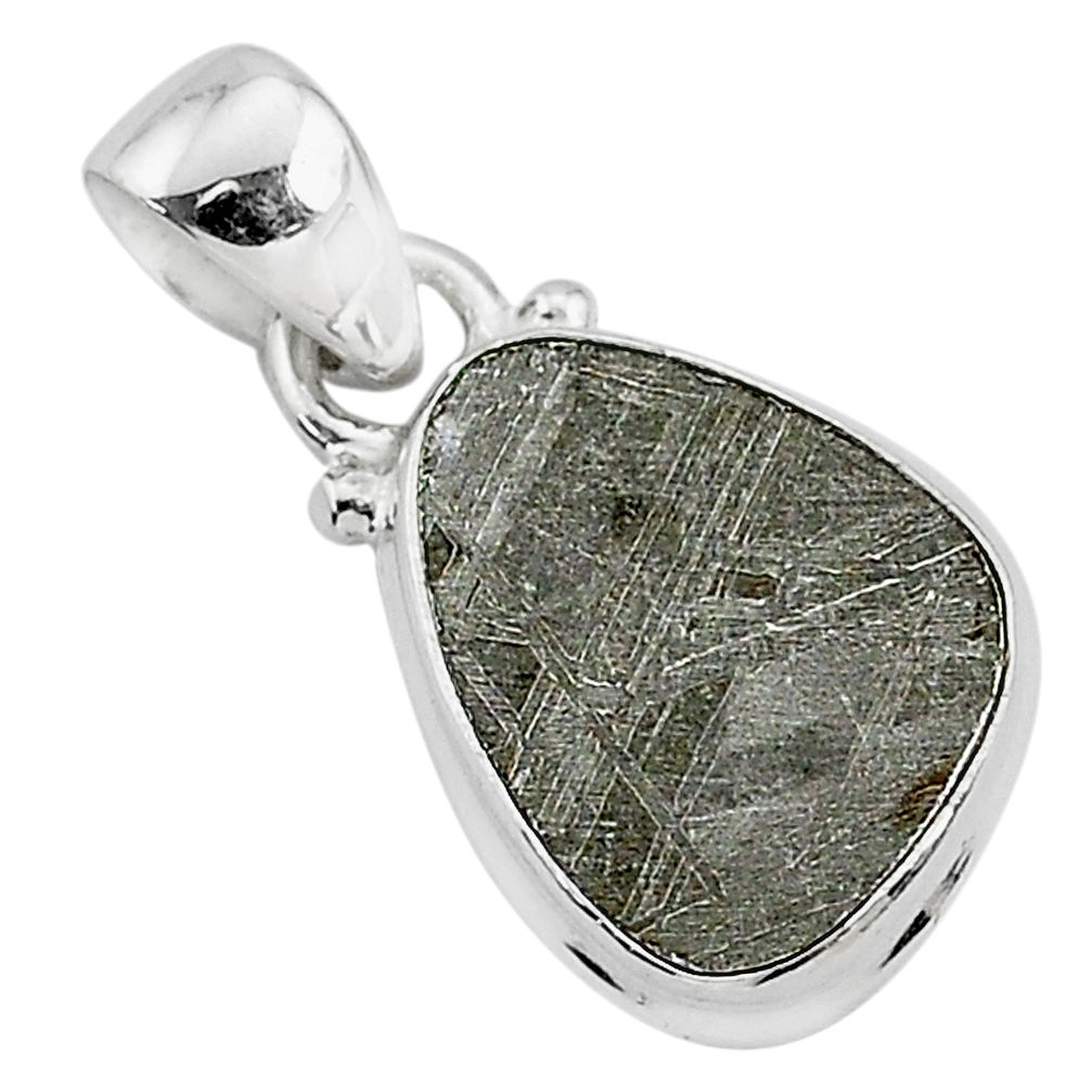 925 sterling silver 7.91cts natural grey meteorite gibeon pendant jewelry r95304