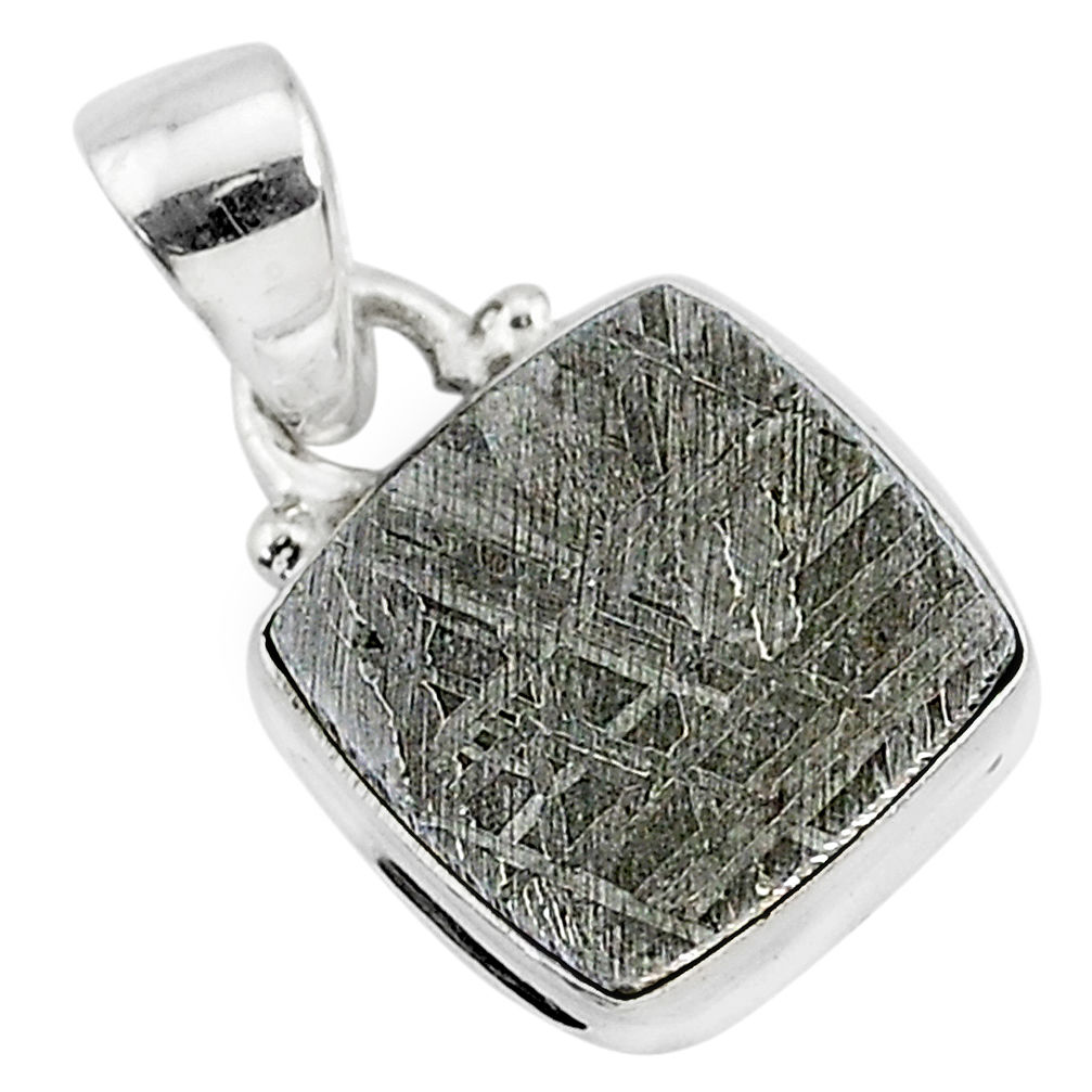 925 sterling silver 7.28cts natural grey meteorite gibeon pendant jewelry r95335