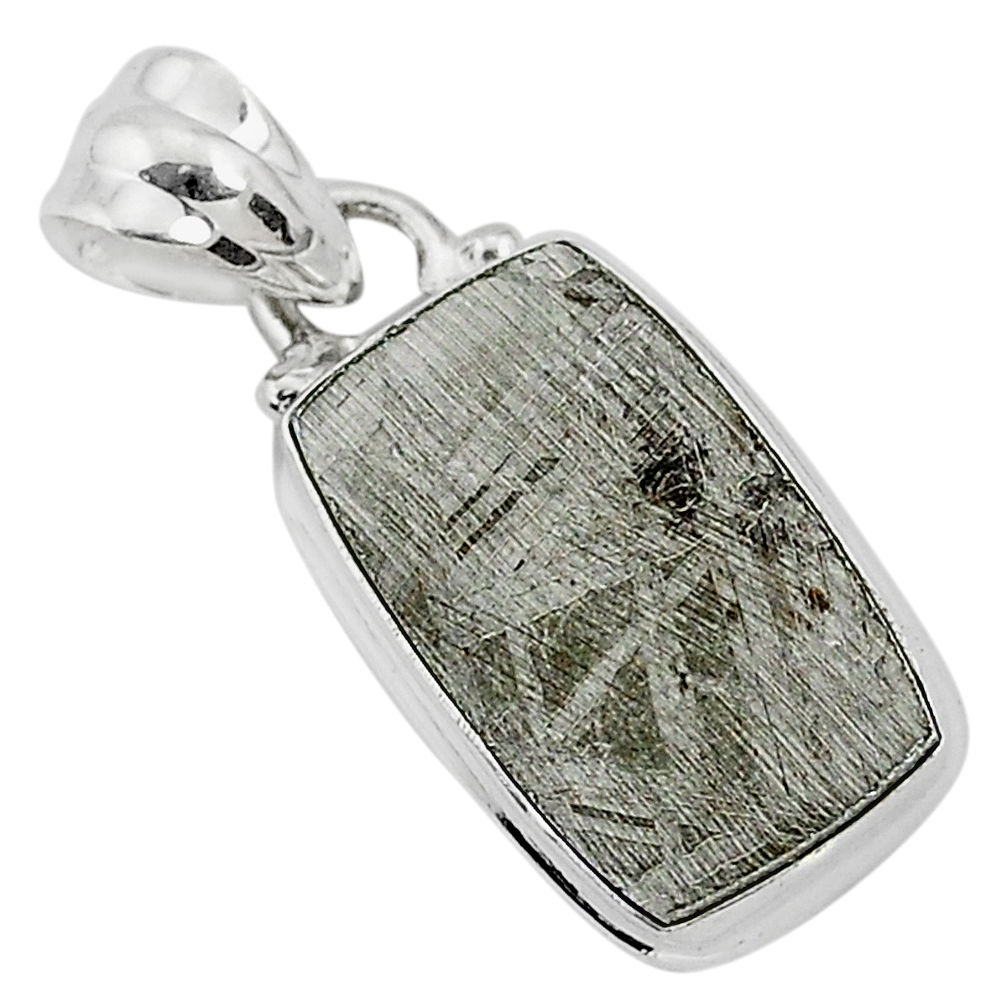 925 sterling silver 8.99cts natural grey meteorite gibeon pendant jewelry r95368