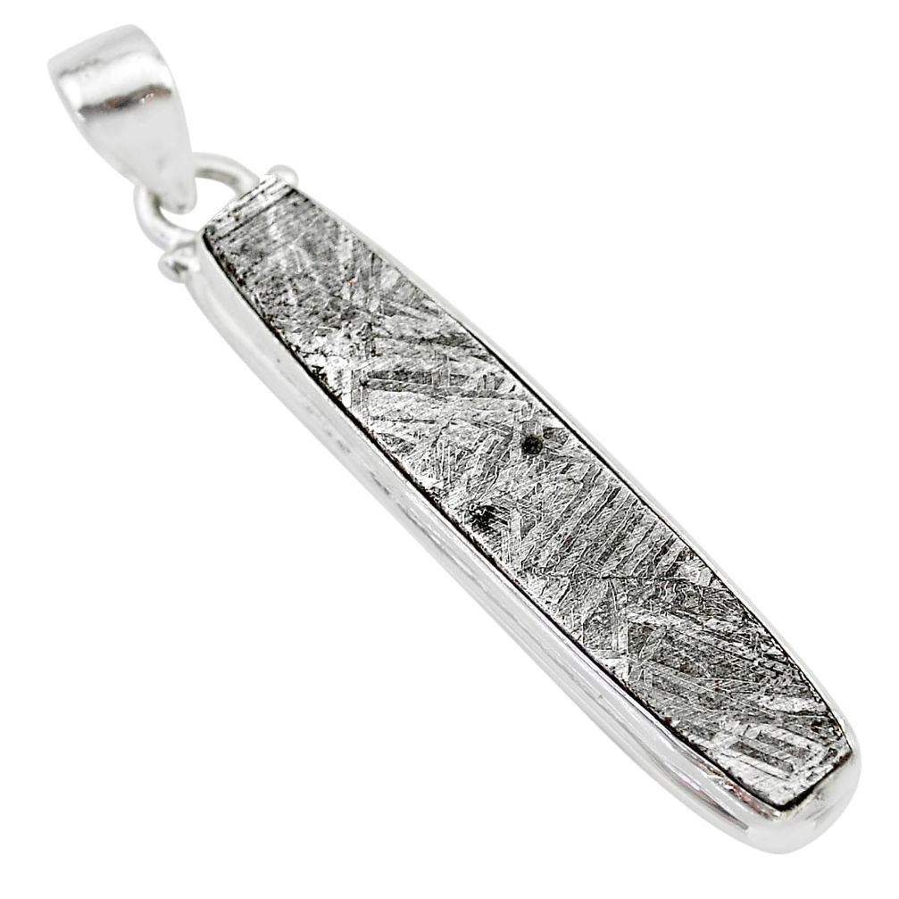 925 sterling silver 18.94cts natural grey meteorite gibeon pendant t29124