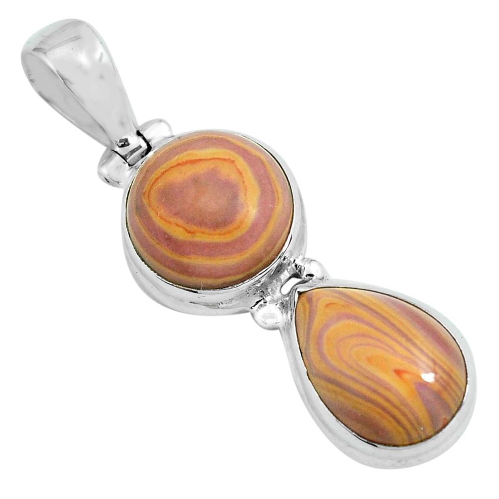 925 sterling silver 12.83cts natural heckonite rainbow pendant jewelry p67648