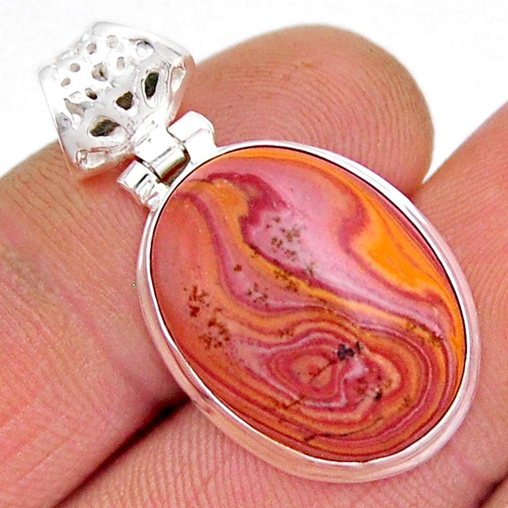 925 sterling silver 13.66cts natural heckonite rainbow pendant jewelry y5779