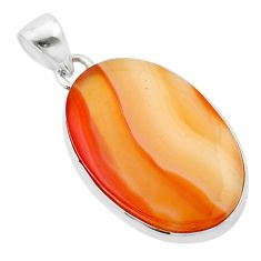 925 sterling silver 13.37cts natural honey botswana agate oval pendant u40263