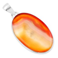 925 sterling silver 14.52cts natural honey botswana agate oval pendant u40266