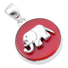 925 sterling silver 13.18cts natural honey onyx elephant pendant jewelry u34607