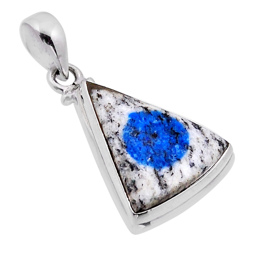 925 sterling silver 12.17cts natural k2 blue (azurite in quartz) pendant n50675