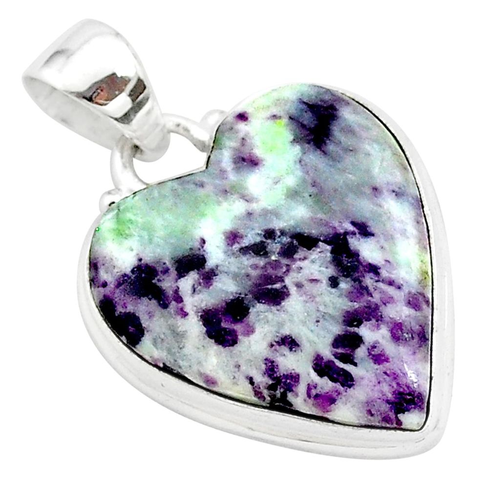 925 sterling silver 14.65cts heart kammererite heart pendant jewelry t23034