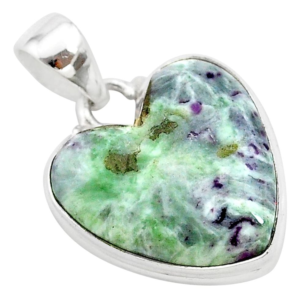 925 sterling silver 16.70cts heart kammererite heart pendant jewelry t23037